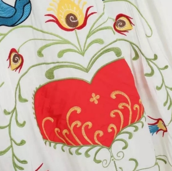 5 Star ⭐️ Favorite Boho Embroidered Hearts Magic Kimono Long Maxi Gown - Picture 8 of 8